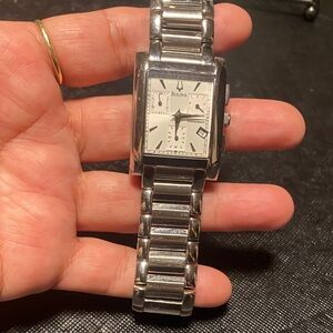 Bulova Silver Rectangular Watch